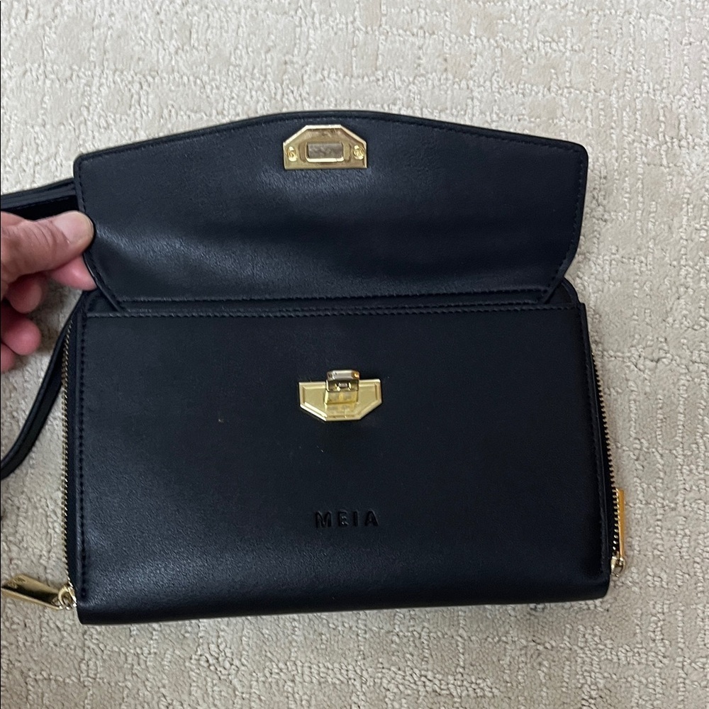 MEIA Black Crossbody Bag with Gold Accents - Picture 6 of 6